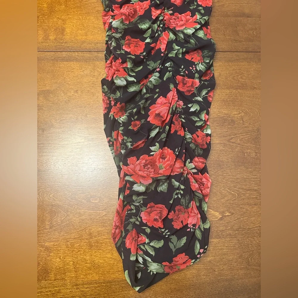 Love By Design Black and Red Floral Midi Dress - Picture 6 of 8
